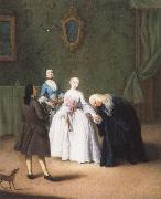 A Nobleman Kissing a Lady-s Hand Pietro Longhi